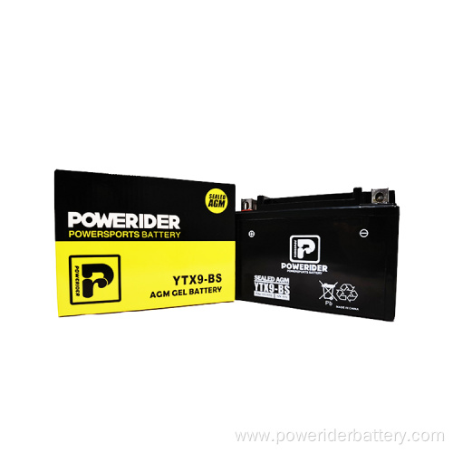 12v 8ah YTX9-BS mf lead-acid motorcycle starter battery